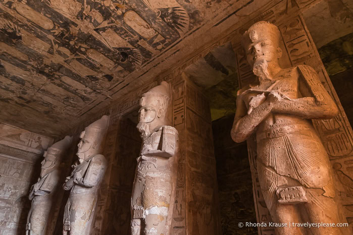 Statues of Ramesses II in the hypostyle hall.