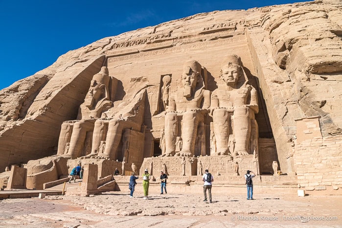 Tourists in front of the Great Temple.