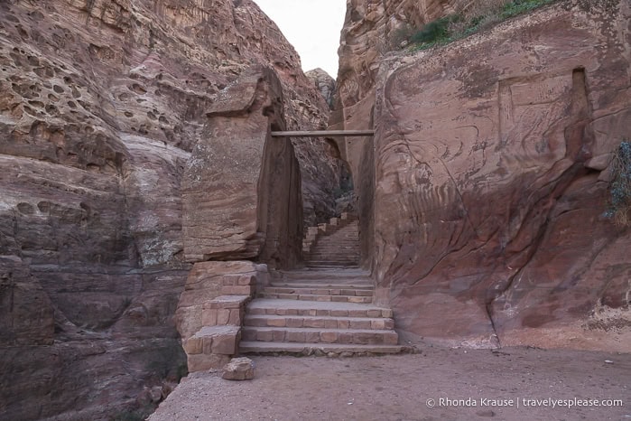 Start of the staircase entering a canyon.