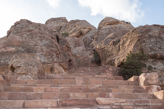 Stairs and rocks.