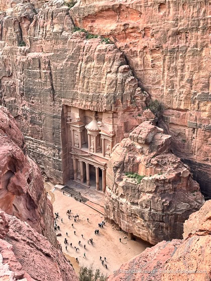The Treasury from above seen from Al-Khubtha Trail.