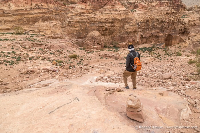 Hiker looking at the valley.