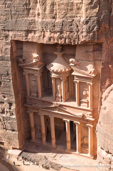 The Treasury from above seen from the Al-Khubtha Trail viewpoint.