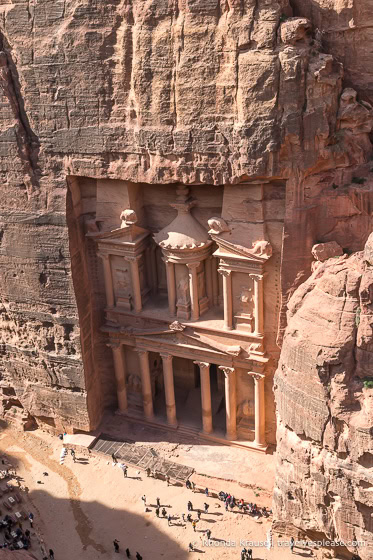 Vertical view of the Treasury from above.