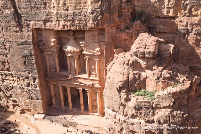 The Treasury from above at the Al-Khubtha Trail viewpoint.