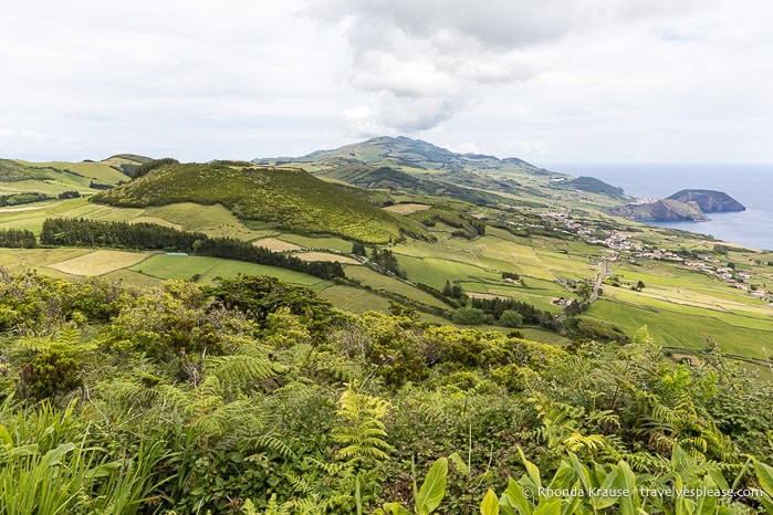 Fields and hills on Sao Jorge Island. 