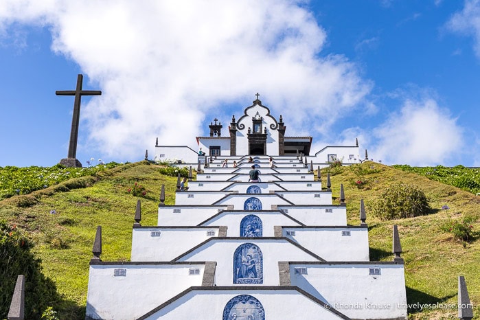 Staircase leading up to Nossa Senhora da Paz Chapel.