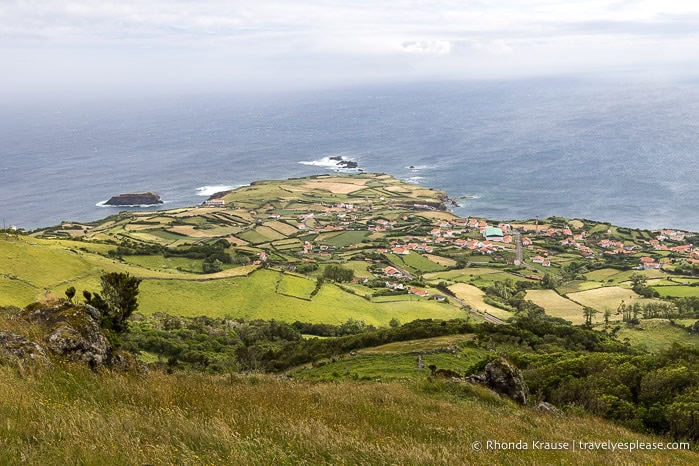 Overlooking the small coastal town of Ponta Delgada.